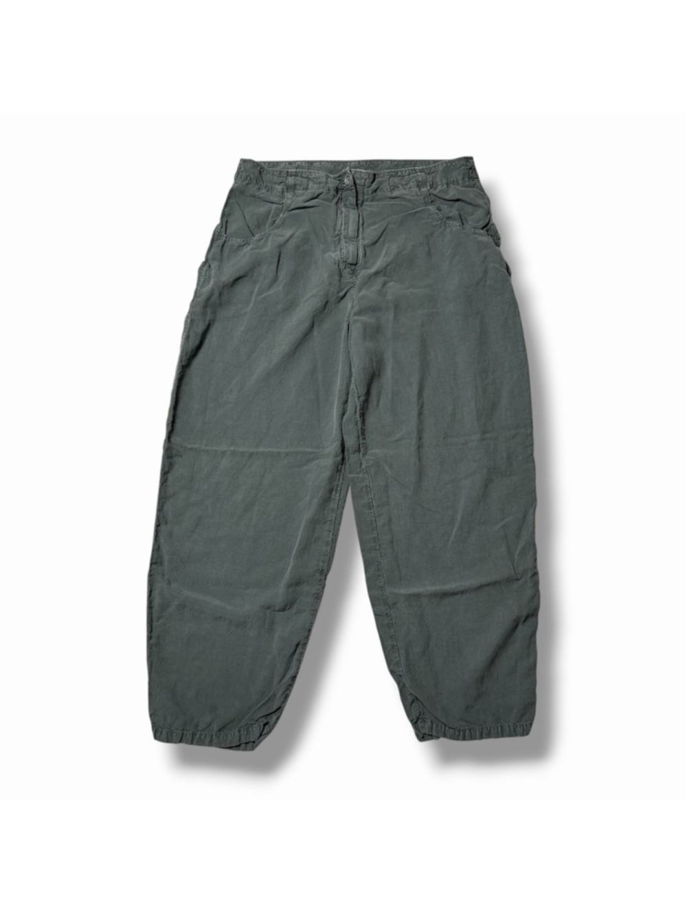 Ischiko OSKA Womens 3 Green Like Blend Balloon Barrel Leg Trousers Lagenlook